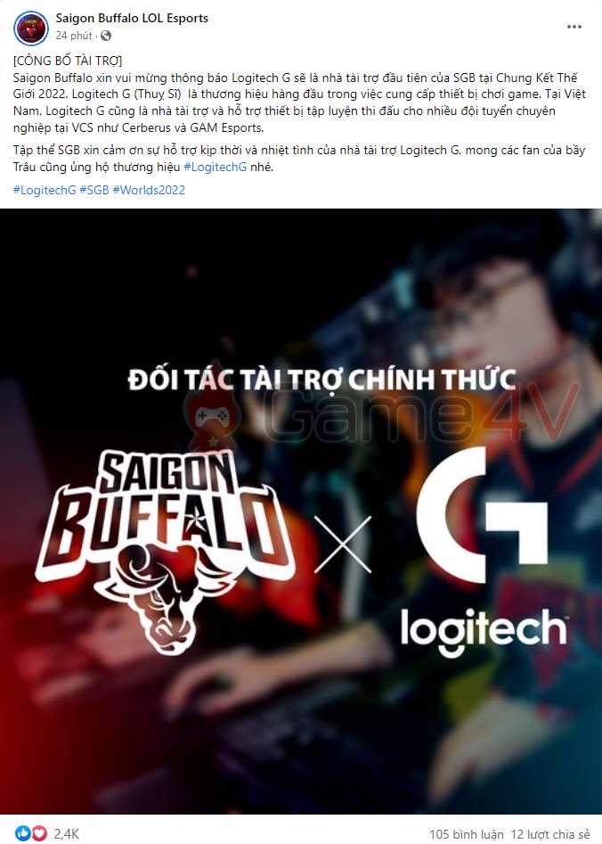 SGB công bố nhà tài trợ mới của mình.