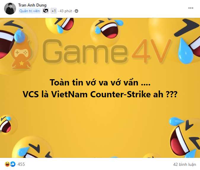 Trần Anh Dũng ám chỉ việc 500Bros tiếp quản VCS là "tin vớ va vớ vẩn".