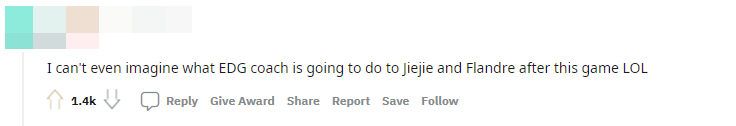 Tôi không tưởng tượng nổi HLV của EDG sẽ làm gì Jiejie với Flandre sau trận này