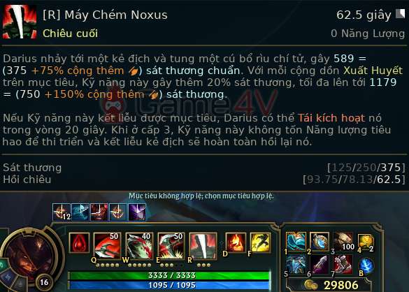 Lượng sát thương chuẩn mà Máy Chém Noxus có thể gây ra ở giai đoạn cuối trận đấu là rất lớn.