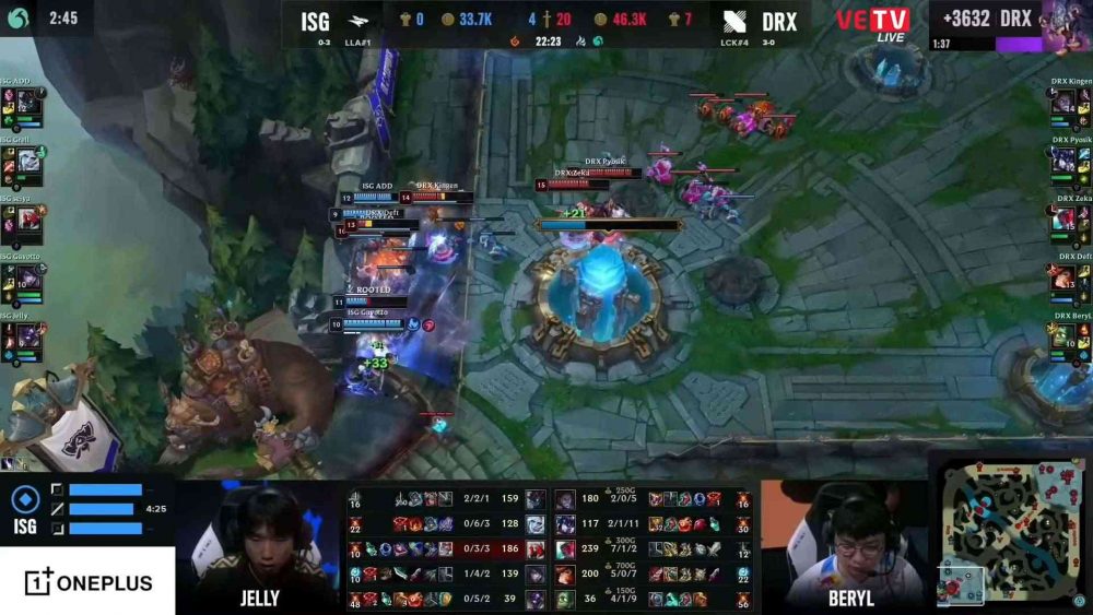 DRX thậm chí đã "cày KDA" ngay trong bệ đá cổ của ISG.