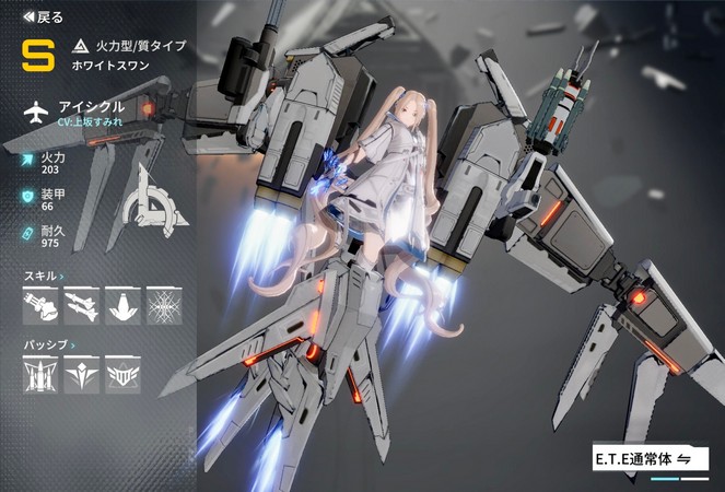 Thiết kế của các người máy E.T.E được tạo ra rất tỉ mỉ, và có sự đồng nhất với những nữ phi công người lái xinh đẹp.