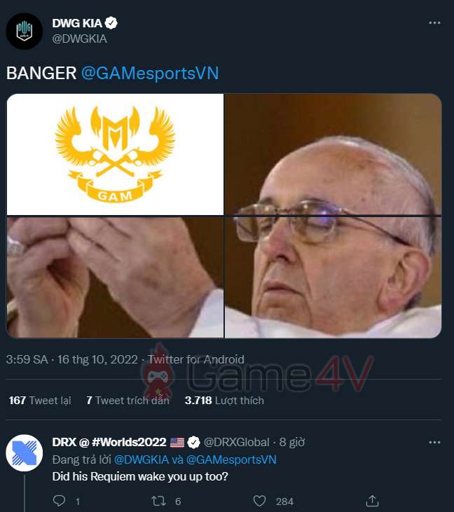 Hai đội tuyển LCK ăn mừng cùng GAM.