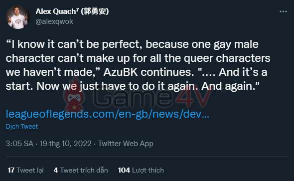 Riot Yuujou nói rằng đây là khởi đầu của việc ra mắt những vị tướng "kỳ quặc" trong LMHT.