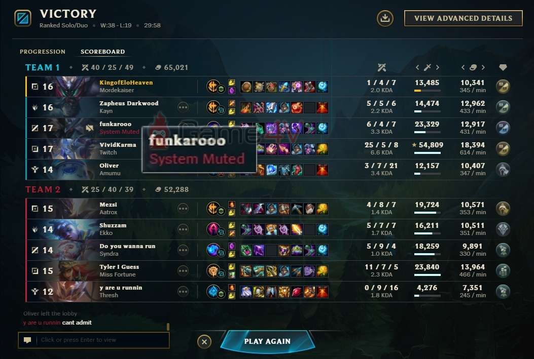 Với hệ thống này, có lẽ nhiều game thủ sẽ phải cẩn thận nếu có thói quen "spam ff" trong LMHT.