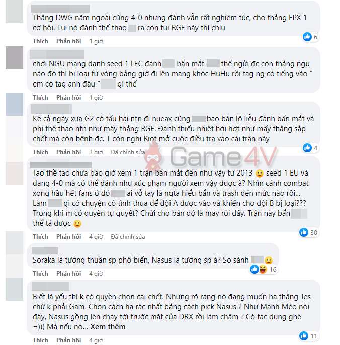 Nhiều game thủ Việt lên tiếng cho rằng trận thua của RGE là hành vi "phi thể thao".