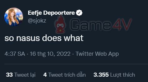 Nữ MC Sjokz: "Vậy Nasus làm được gì thế?"