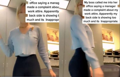 Cô gái cố tình ăn mặc gợi cảm để được nghỉ làm untitled 2 1666232280 5 480x310 1