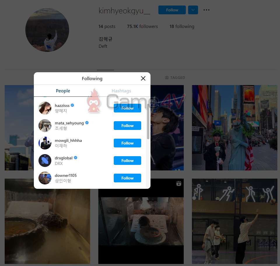 Số tài khoản mà Deft theo dõi vừa tăng từ 17 lên 18, cái tên mới không ai khác chính là Yang Hye-ji.