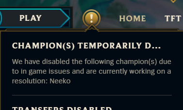 Neeko bị tạm khóa trong game đến khi Riot Games sửa xong lỗi.
