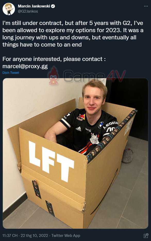 “Người anh em thiện lành” Jankos “tự đóng gói bản thân” và sẵn sàng gia nhập đội tuyển mới.