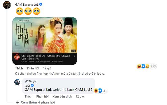 "Anh ơi ở lại" - GAM để lại tên bài hát của Chi Pu với mong muốn Levi gia hạn hợp đồng.