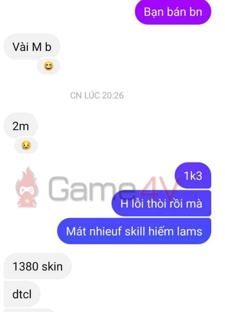 Ảnh trả giá mua bán, giữa "lái buôn" tài khoản LMHT và người cần thanh lý.