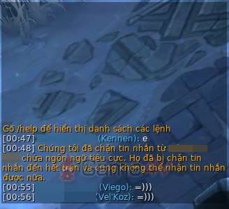 Chỉ với chữ "e", một game thủ đã bị cấm chat hết trận đấu.