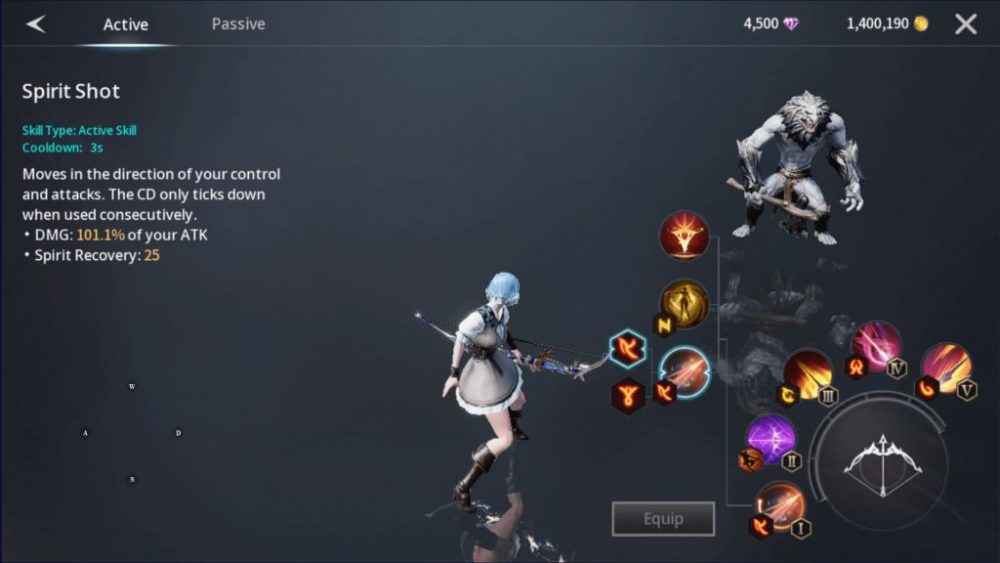 Bộ kĩ năng của nhân vật.