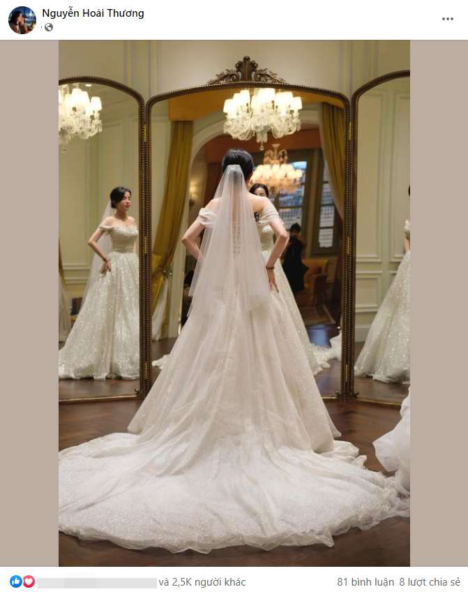 Bức ảnh thử váy cưới của Lily nhanh chóng thu hút được hàng nghìn lượt tương tác chỉ sau một thời gian ngắn.