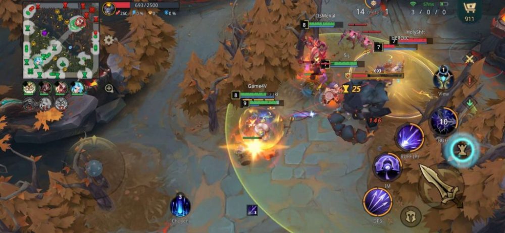 Giao tranh trong trụ.