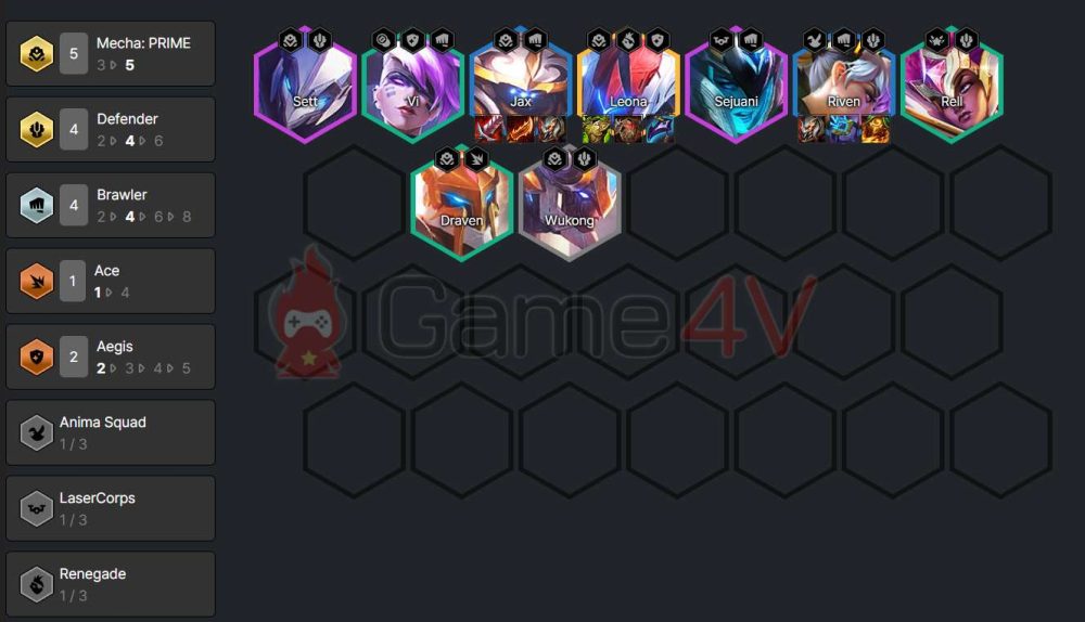 Đội hình Thần Giáp giúp Jax gần như là "tồn tại vô địch" khi tích đủ điểm cộng dồn từ các trang bị của bản thân.