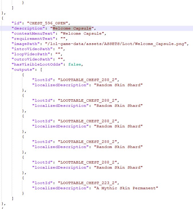 Thông tin trong tập tin được "leak-er" Padoru Julex chia sẻ với cộng đồng LMHT.