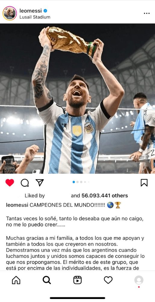 Messi vượt mặt một… ‘quả trứng’, chính thức sở hữu kỷ lục Instagram messi 6 1671532829 96
