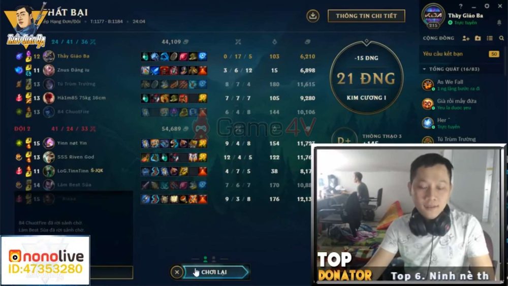 Trận đấu khó quên của Thầy Giáo Ba trong cộng đồng LMHT Việt Nam.