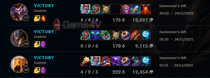 KDA 3 ván đấu ở trận chung kết của Yanako.