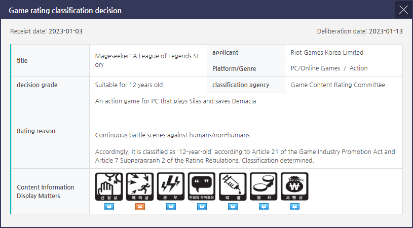 Bản dịch (từ tiếng Hàn) của cộng đồng game thủ về tựa game mới của Riot Games.