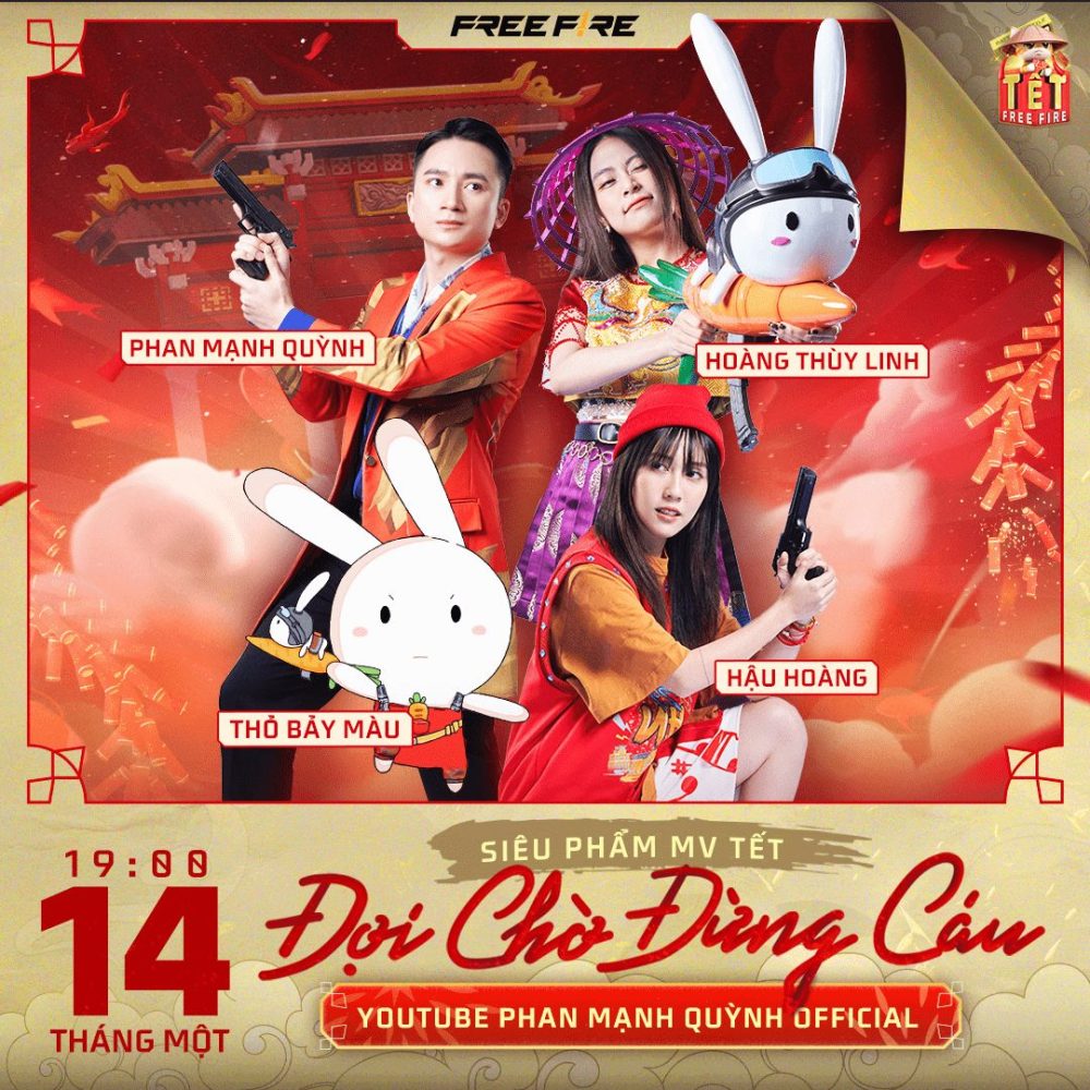 Free Fire hợp tác với Hoàng Thùy Linh, Phan Mạnh Quỳnh cùng Hậu Hoàng và Thỏ Bảy Màu mang Tết Việt vào game free fire 2 1673687972 30