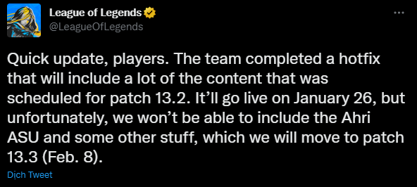 LMHT bị đánh cắp mã nguồn khiến nhiều nội dung cập nhật bị trì hoãn image 2023 01 25 163529722 1674639330 49