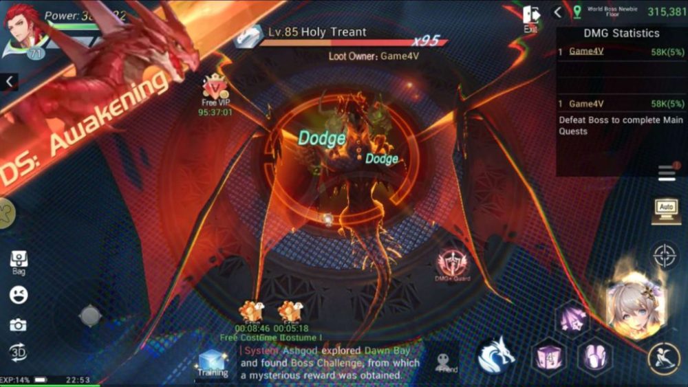 Người chơi cũng có thể hoá thân thành Rồng thần để chiến đấu.