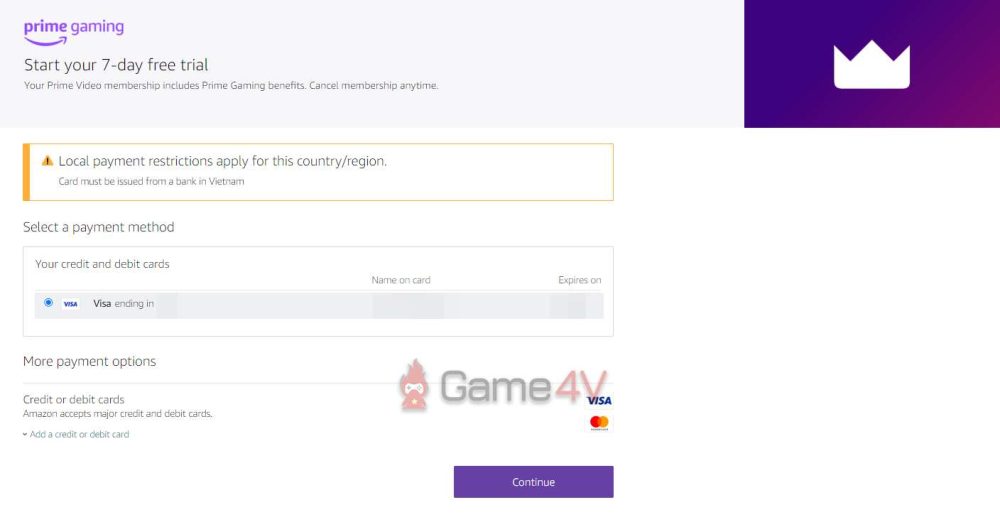 Tiếp tục ấn "Continue".
