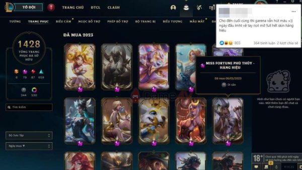LMHT: Hàng loạt game thủ sở hữu skin ‘siêu hiếm’ trong ngày đầu mở máy chủ Riot skin 02 1673034226 94