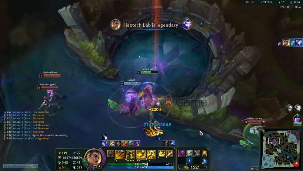 Rell hạ gục Ashe với 2,1 tỷ sát thương gây ra từ Giáp Gai.