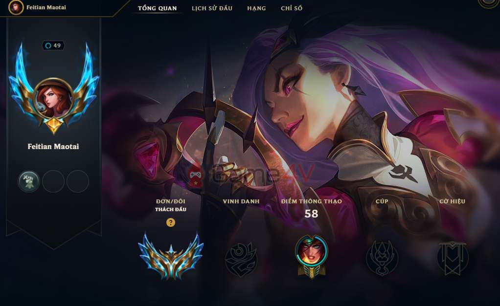 Đây được coi là tài khoản "trắng" trong LMHT với cấp độ 49.