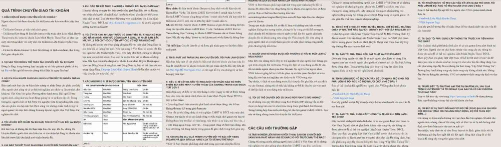 VNG chia sẻ khá nhiều bài đăng hướng dẫn khắc phục lỗi game.