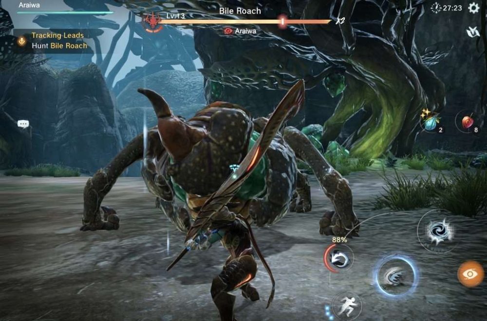 Thử thách lớn nhất trong Yeager Hunter Legend chính là những pha solo boss kịch tính.