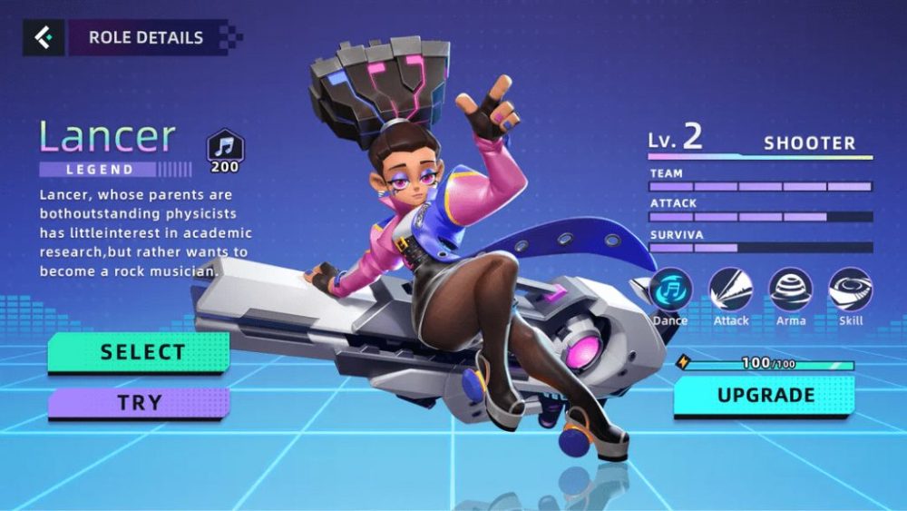 Code RnB sẽ có các nhân vật để người chơi sử dụng với mỗi nhân vật là một bộ kĩ năng riêng biệt.