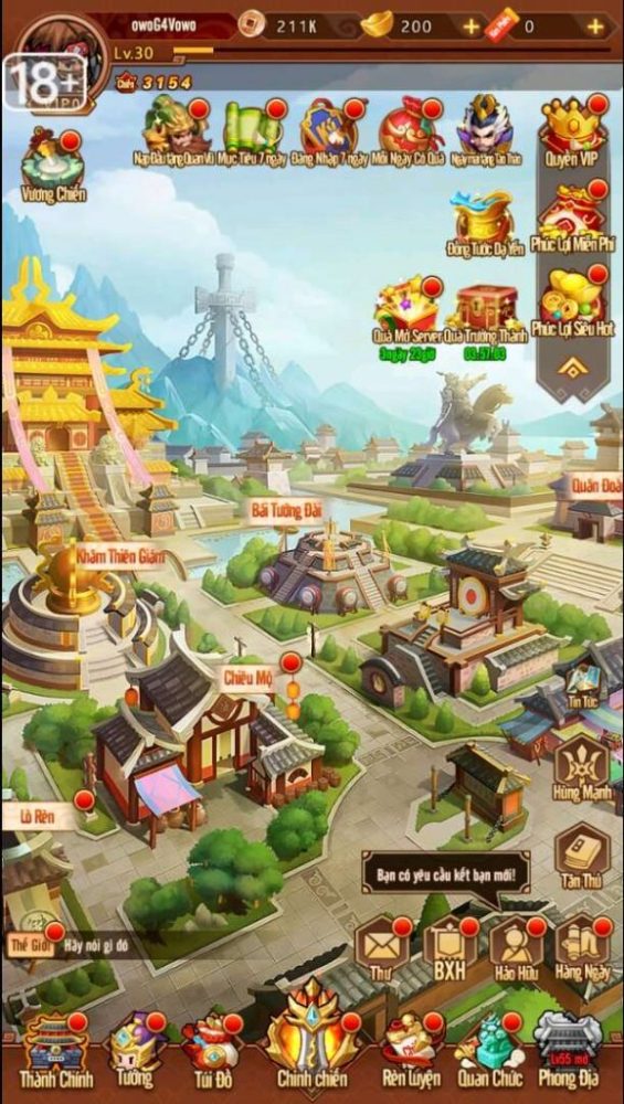 Giao diện của Tam Quốc Chess.