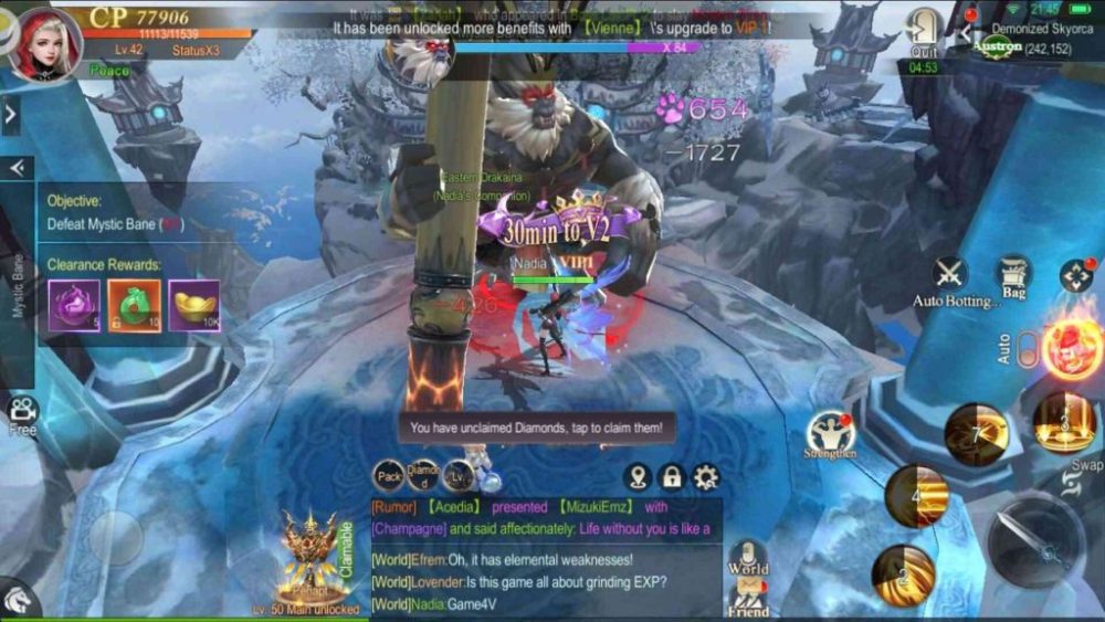 Chiến đấu với boss trong Starfall Fantasy Neverland.