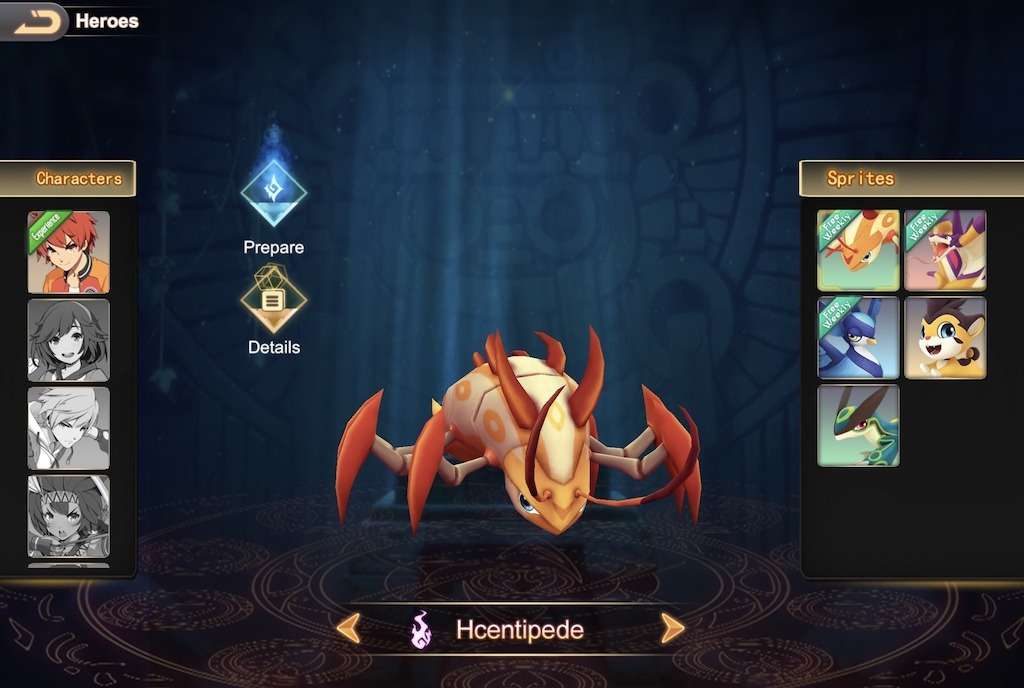 Mỗi nhân vật trong Sprite Legends đều có những kỹ năng và tính năng riêng biệt