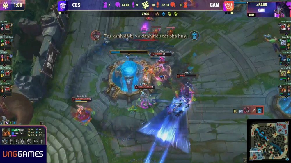 Ván 3 GAM vươn lên dẫn trước CES hơn 15.000 tiền.