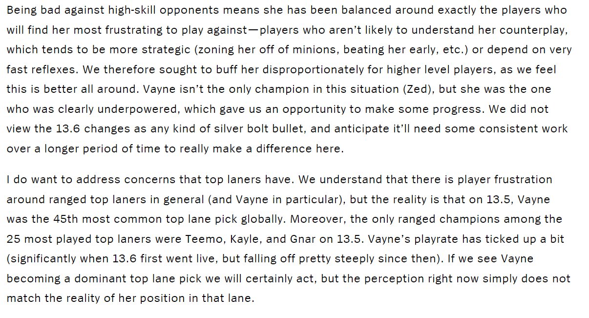 LMHT: Riot khẳng định Vayne Đường Trên không mạnh sau buff ở 13.6 hc3acnh e1baa3nh 2023 04 15 092818859 1681525700 25