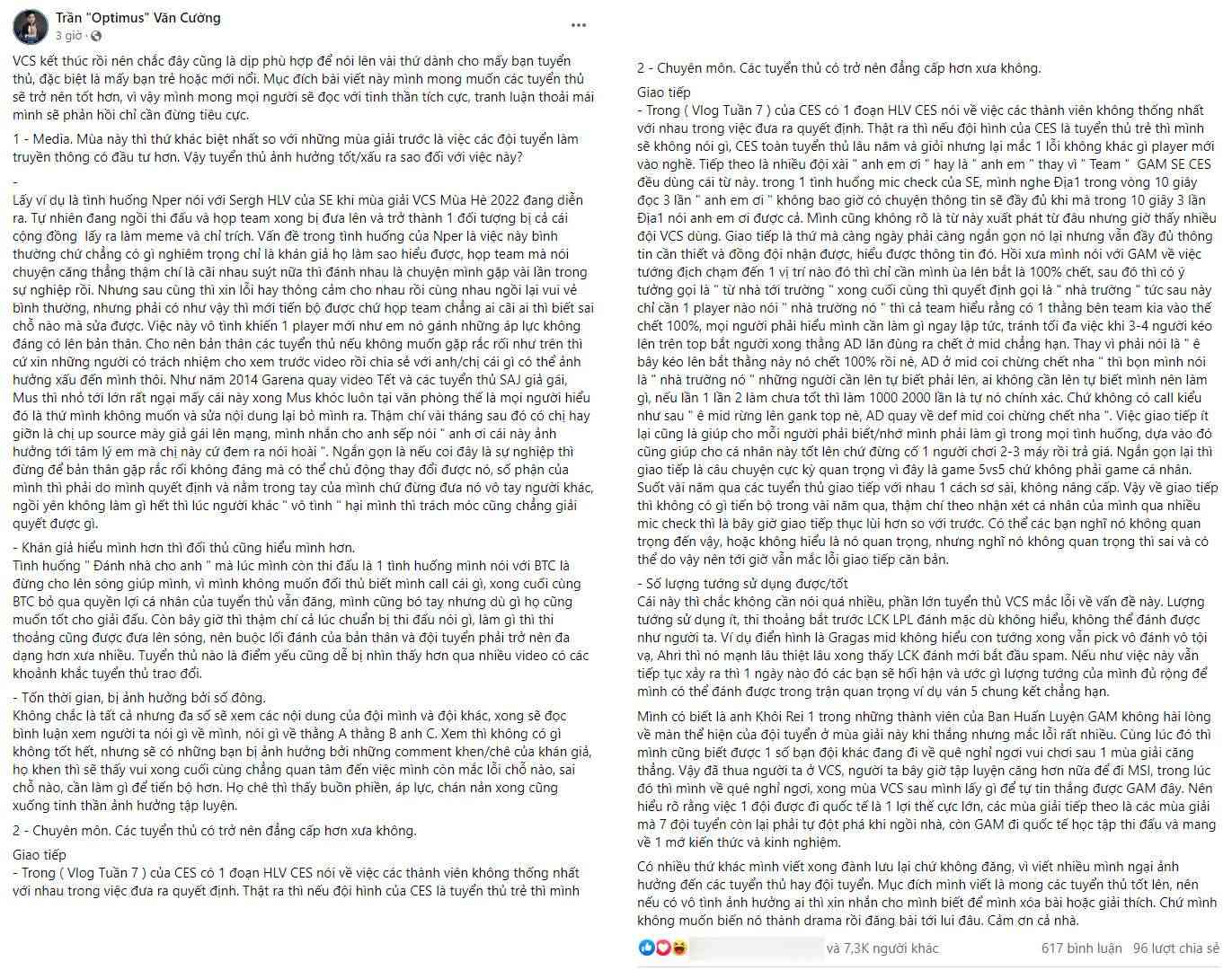 Optimus lên tiếng về tình hình VCS: Truyền thông hơi quá và tuyển thủ thiếu chuyên môn optimus 01 1682408487 69