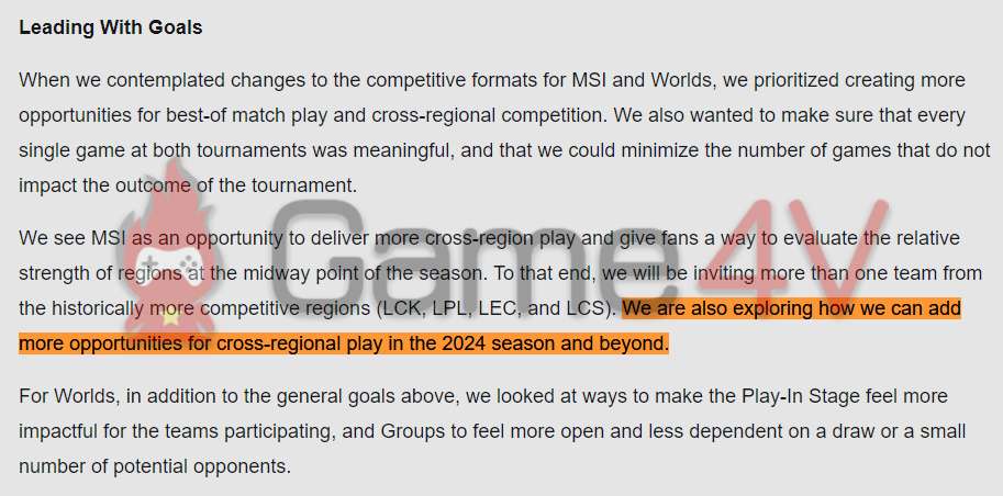 Việc Riot Games lên kế hoạch tổ chức giải quốc tế LMHT mới trong năm 2024 đã được thông báo từ tháng 1/2023.