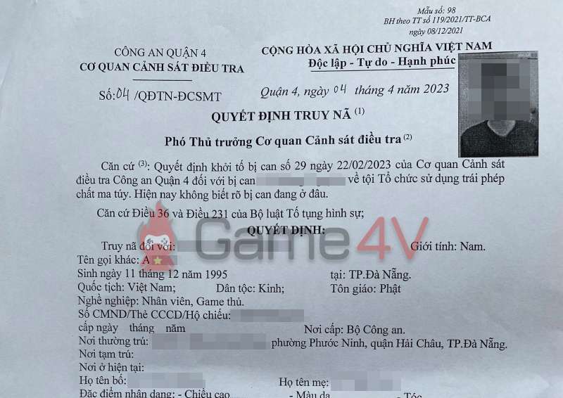 Cựu vương VCS và GPL – A***** bất ngờ bị truy nã vì tổ chức sử dụng chất cấm truy na a 1680945187 48