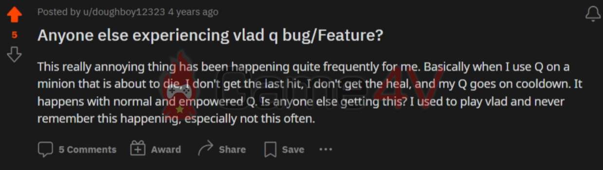 Lỗi game của Vladimir được game thủ LMHT phát hiện ra cách đây hơn 4 năm.