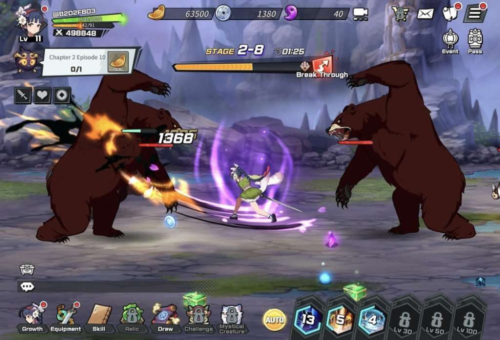 Legendary Master Idle có đồ họa theo phong cách anime 3D và thiết kế cảnh vẽ tay đẹp mắt