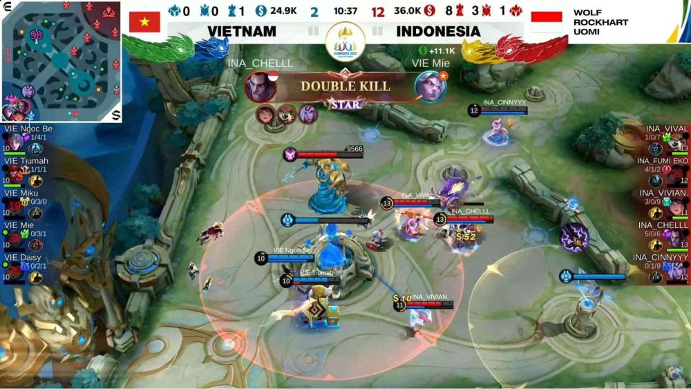 [Trực Tiếp] SEA Games 32 Mobile Legends: Bang Bang team nữ: Thua Indonesia, đại diện Việt Nam bị đẩy xuống trận tranh hạng 3 game 1 vn indo 1683721827 11