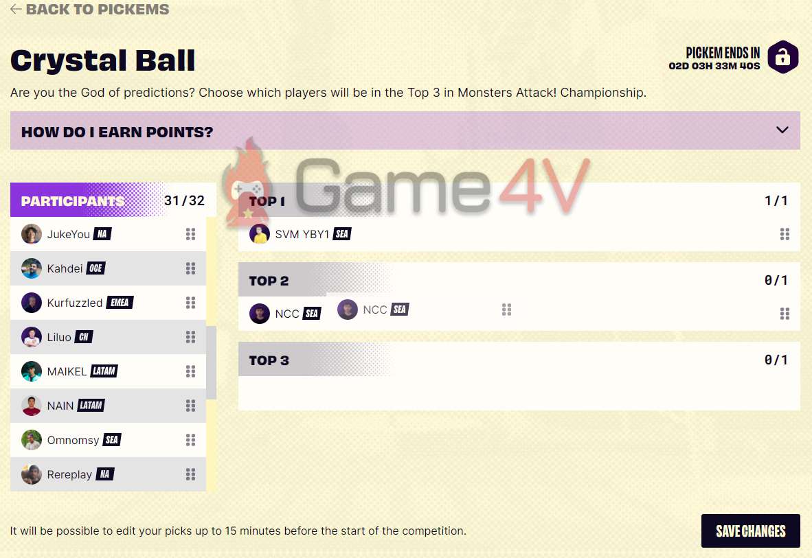 Cách lựa chọn tuyển thủ để dự đoán tương đối đơn giản với cộng đồng Đấu Trường Chân Lý.