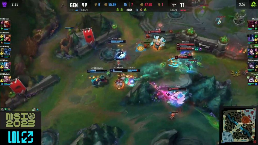 t1-gen-game-4-1683991345-60 MSI 2023: T1 đánh bại GEN với kết quả 3-2 và đi tiếp tại nhánh thắng Vòng Phân Nhánh t1 gen game 4 1683991345 60